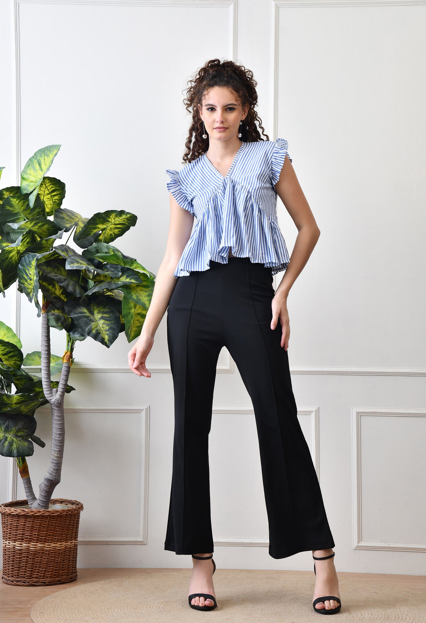 The Chicaboo Blue & White Striped Cotton Top