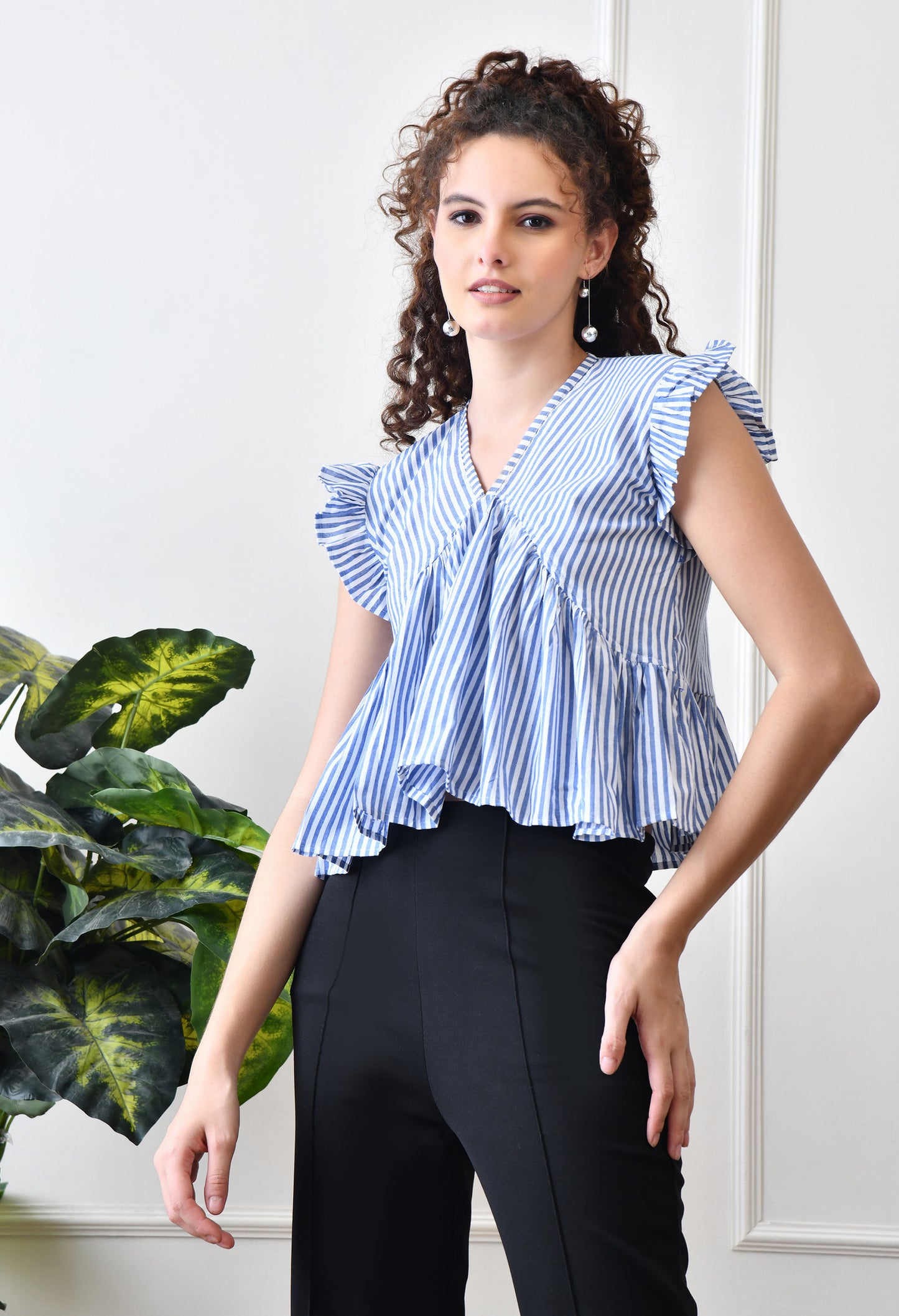 The Chicaboo Blue & White Striped Cotton Top