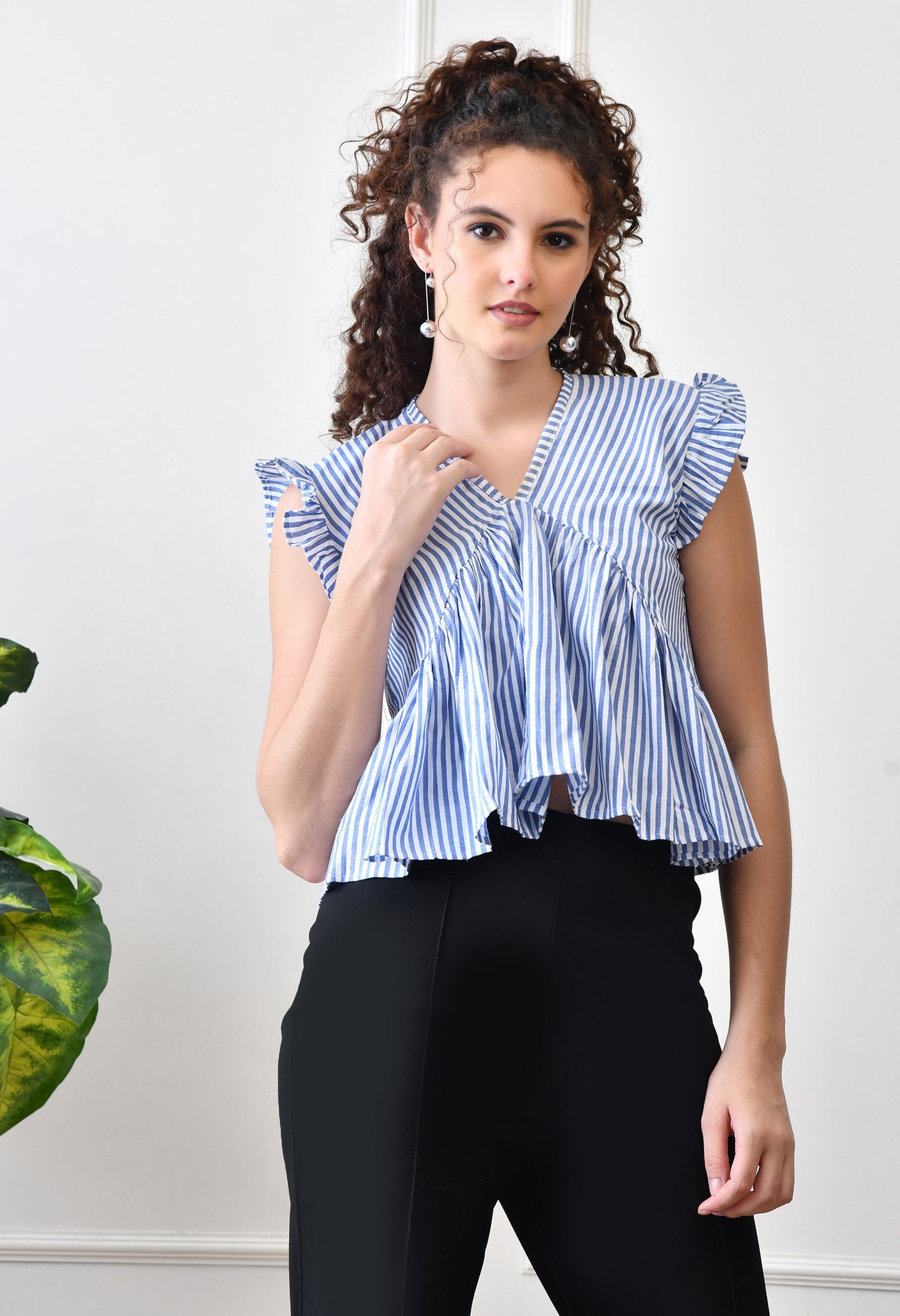 The Chicaboo Blue & White Striped Cotton Top